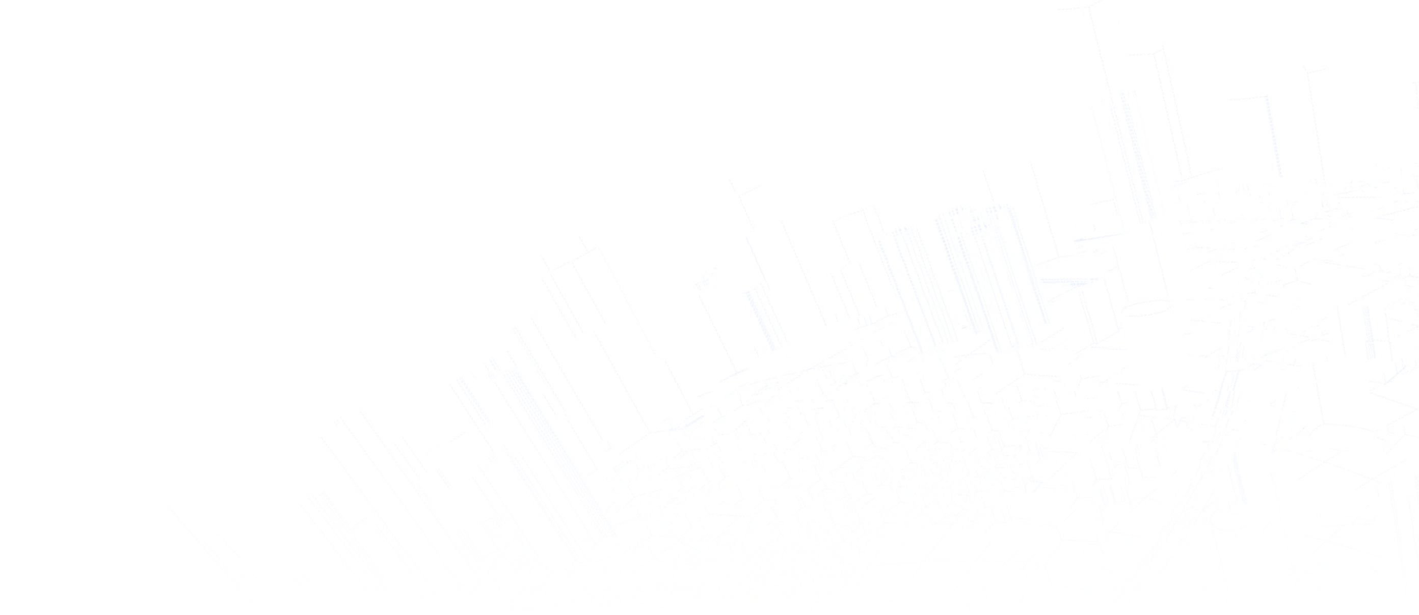 球面上の都市を白いワイヤーフレームで表した俯瞰の3Dイラスト。黒背景